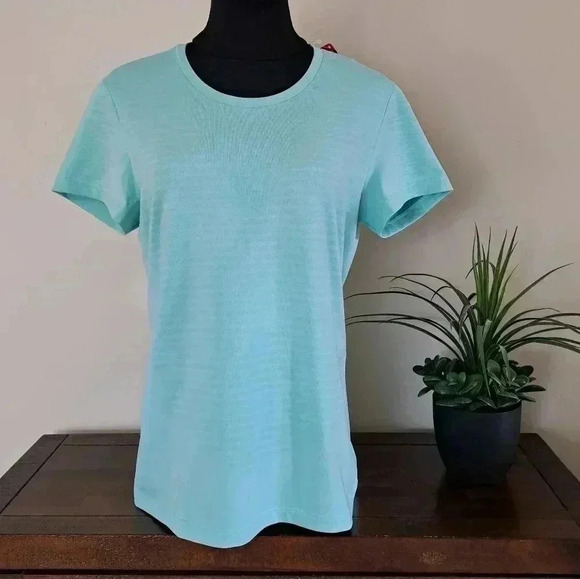 ❤️ New! Tuff Athletics Active Top Medium Soft Green Seamless Stretch T-shirt - Picture 4 of 11